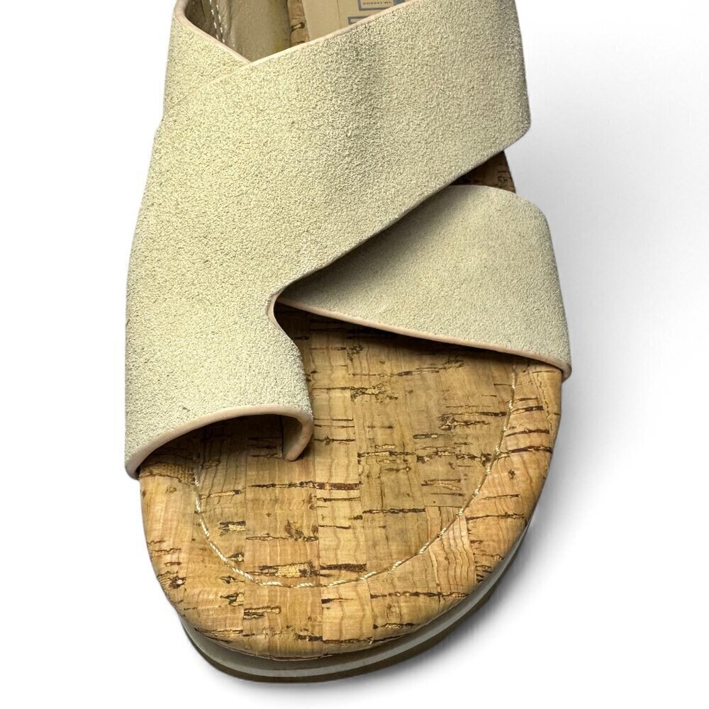 DONALD PLINER Women's Sisu Wedge Suede Sandal, Beige, US 7.5, NWOB - Picture 6 of 16